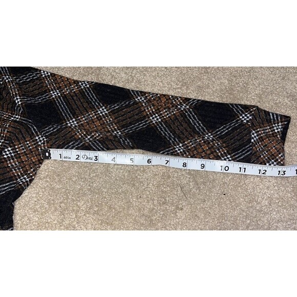 ADRIENNE Vittadini (S) Brown Plaid Dress Dark Academia Velma Knee Length NOTE - Picture 14 of 16